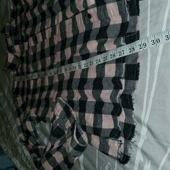 HURLEY Women's Wilson Pink Grey Long Sleeve Flannel in Large - Picture 10 of 10